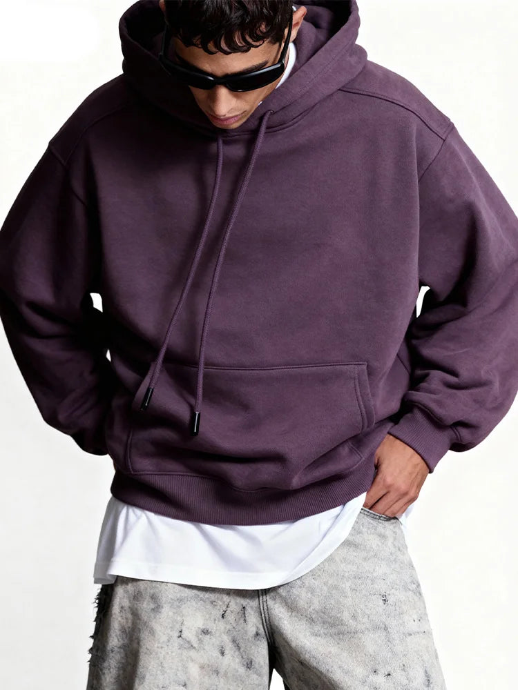 Sweat à capuche en molleton 350 g – Couleur unie