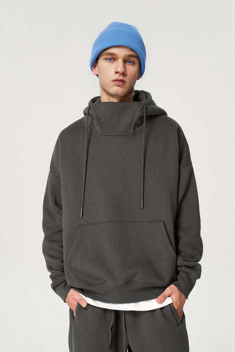 Sweat-shirt à capuche coupe-vent en polaire 350g pour homme