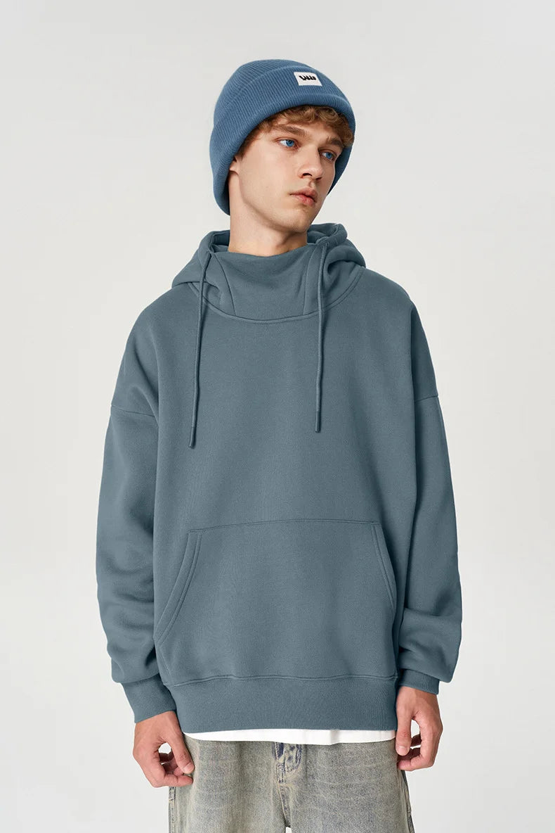 Sweat-shirt à capuche coupe-vent en polaire 350g pour homme