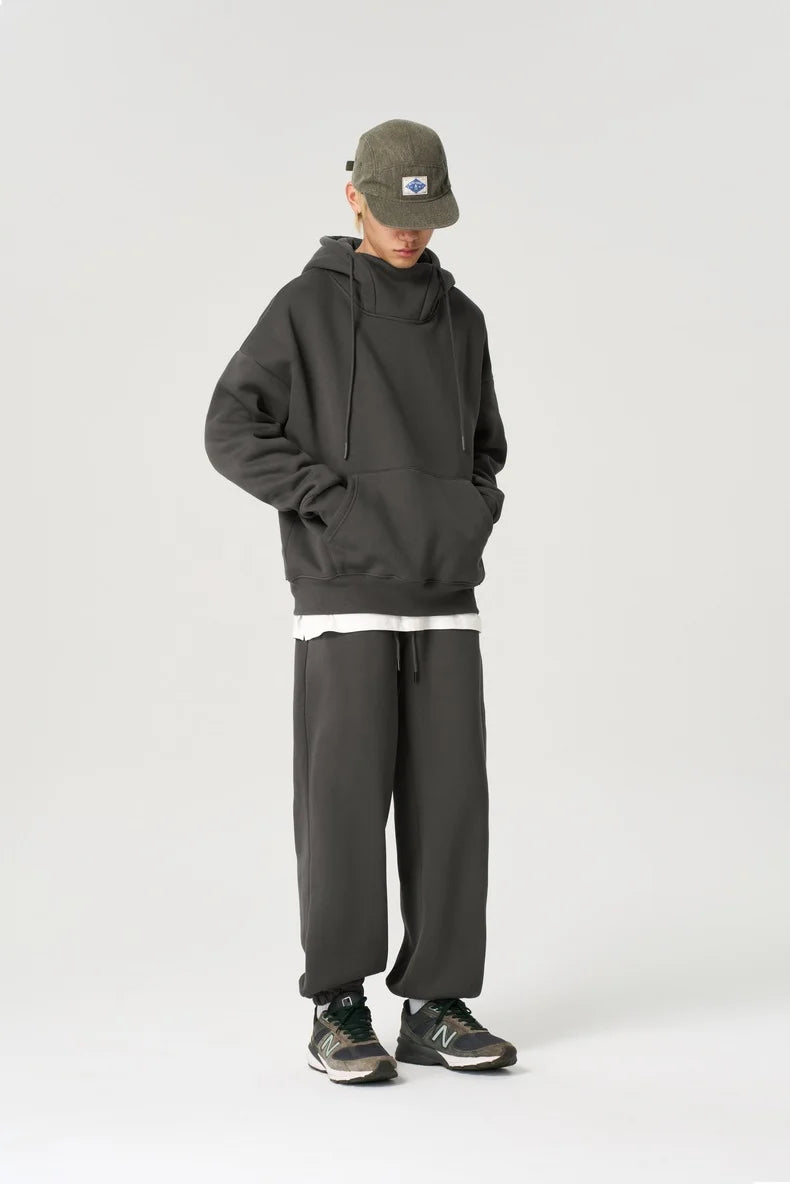 Sweat-shirt à capuche coupe-vent en polaire 350g pour homme