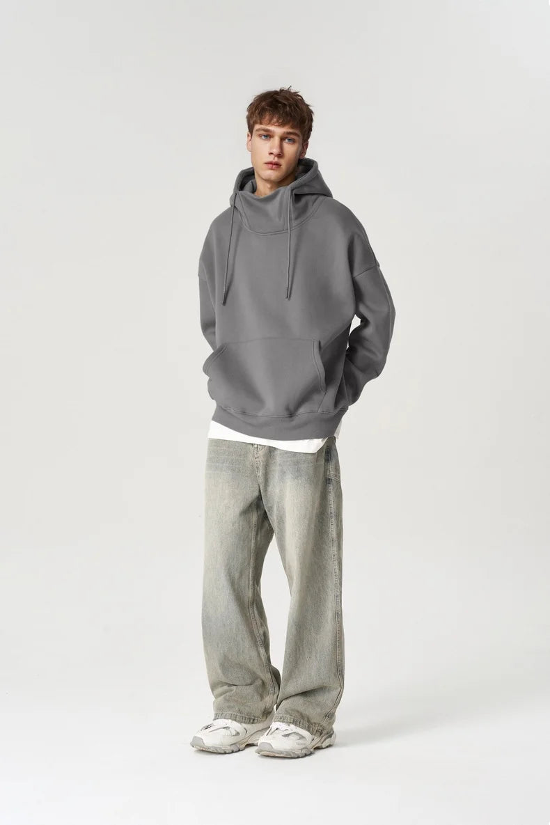 Sweat-shirt à capuche coupe-vent en polaire 350g pour homme