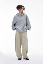 380G Sand Dune Dragon Scale Washed Curved Wide-Leg Sweatpants