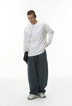 380G Sand Dune Dragon Scale Washed Curved Wide-Leg Sweatpants