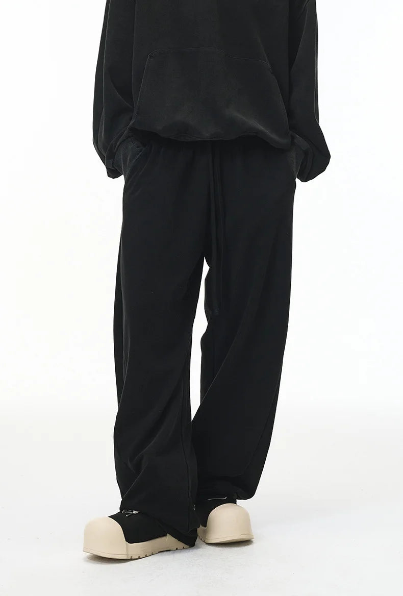 380G Sand Dune Dragon Scale Washed Curved Wide-Leg Sweatpants