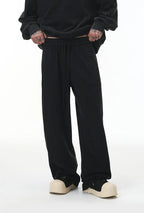 380G Sand Dune Dragon Scale Washed Curved Wide-Leg Sweatpants