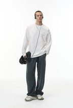 380G Sand Dune Dragon Scale Washed Curved Wide-Leg Sweatpants