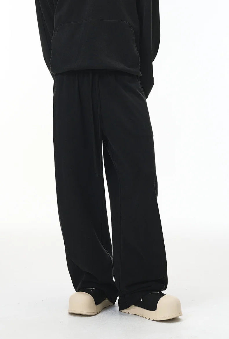 380G Sand Dune Dragon Scale Washed Curved Wide-Leg Sweatpants