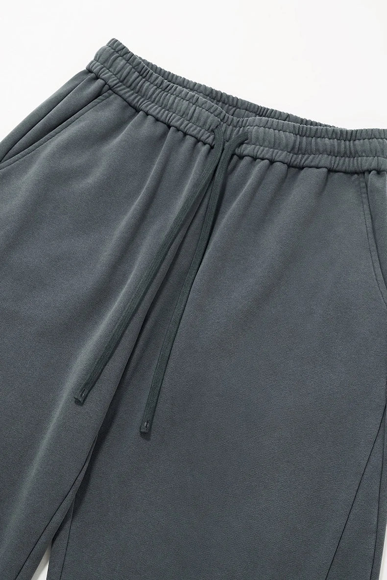 380G Sand Dune Dragon Scale Washed Curved Wide-Leg Sweatpants