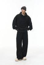 380G Sand Dune Dragon Scale Washed Curved Wide-Leg Sweatpants