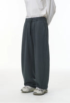 380G Sand Dune Dragon Scale Washed Curved Wide-Leg Sweatpants