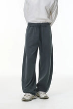 380G Sand Dune Dragon Scale Washed Curved Wide-Leg Sweatpants