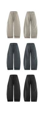 380G Sand Dune Dragon Scale Washed Curved Wide-Leg Sweatpants