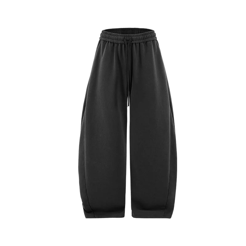 380G Sand Dune Dragon Scale Washed Curved Wide-Leg Sweatpants