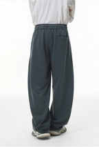 380G Sand Dune Dragon Scale Washed Curved Wide-Leg Sweatpants