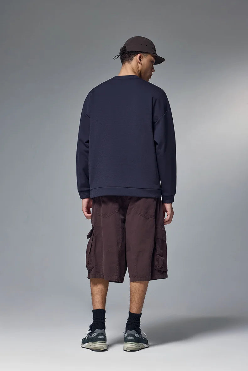 Sweat-shirt ras du cou en molleton extensible quadridirectionnel 410 g pour homme