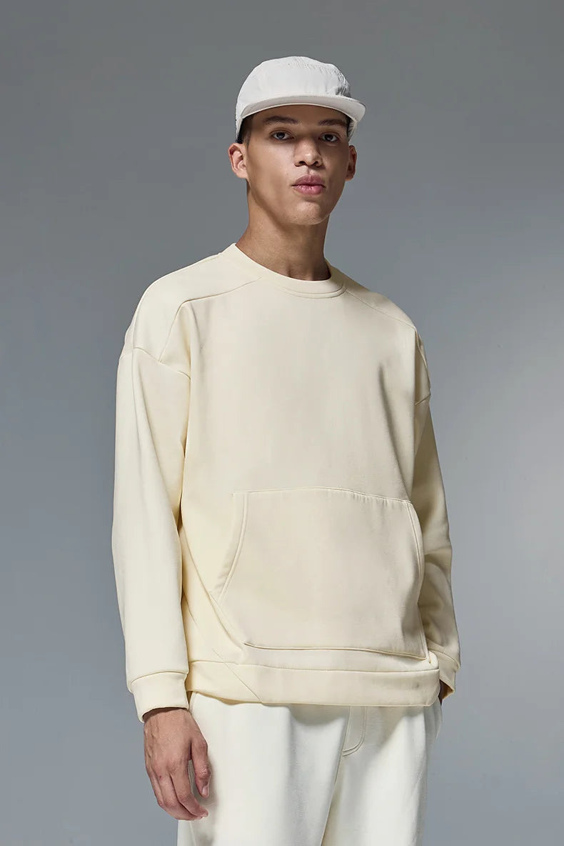 Sweat-shirt ras du cou en molleton extensible quadridirectionnel 410 g pour homme