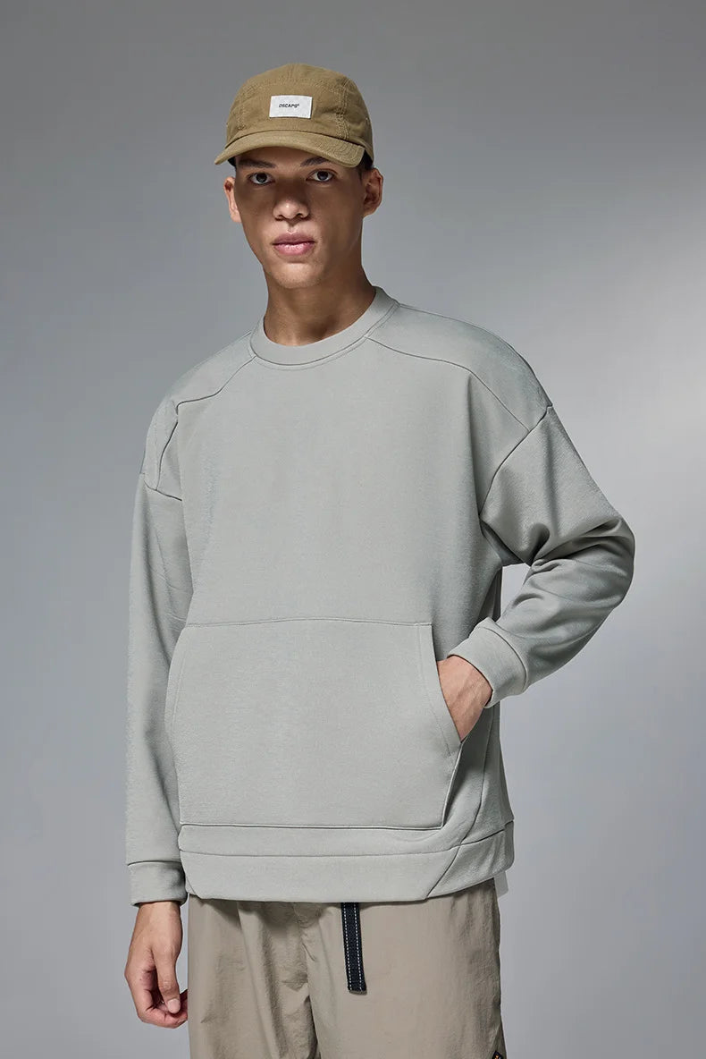 Sweat-shirt ras du cou en molleton extensible quadridirectionnel 410 g pour homme