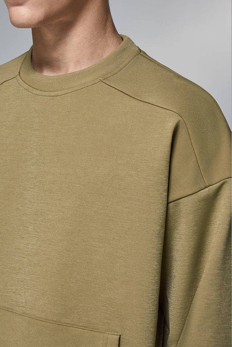 Sweat-shirt ras du cou en molleton extensible quadridirectionnel 410 g pour homme