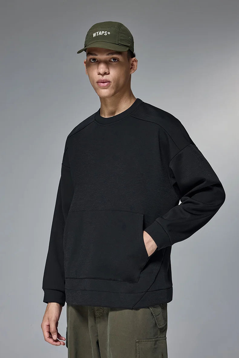 Sweat-shirt ras du cou en molleton extensible quadridirectionnel 410 g pour homme