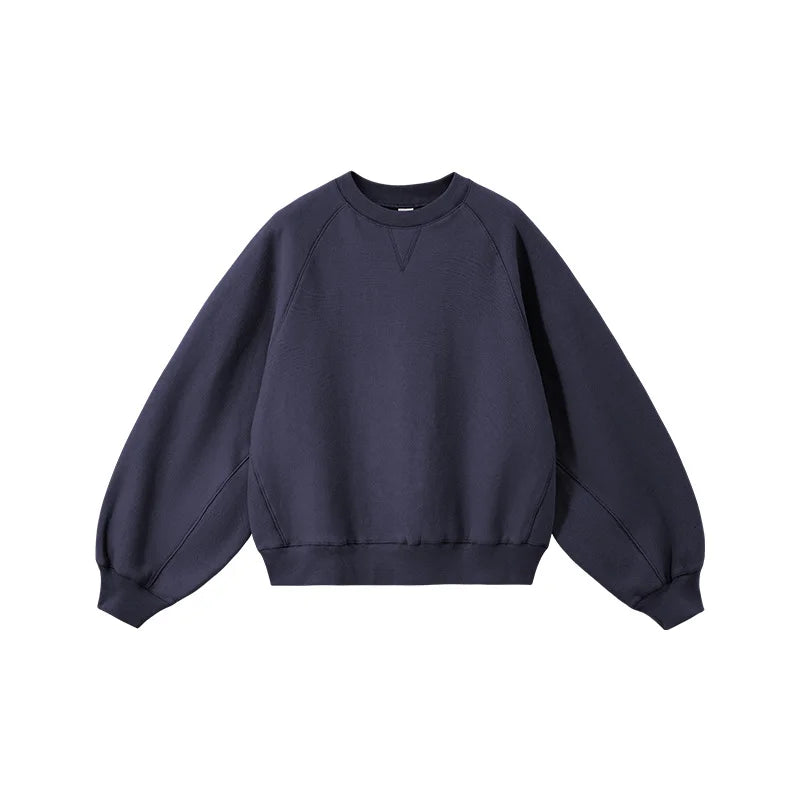 Sweat-shirt unisexe à manches chauve-souris en tricot chaîne horizontal