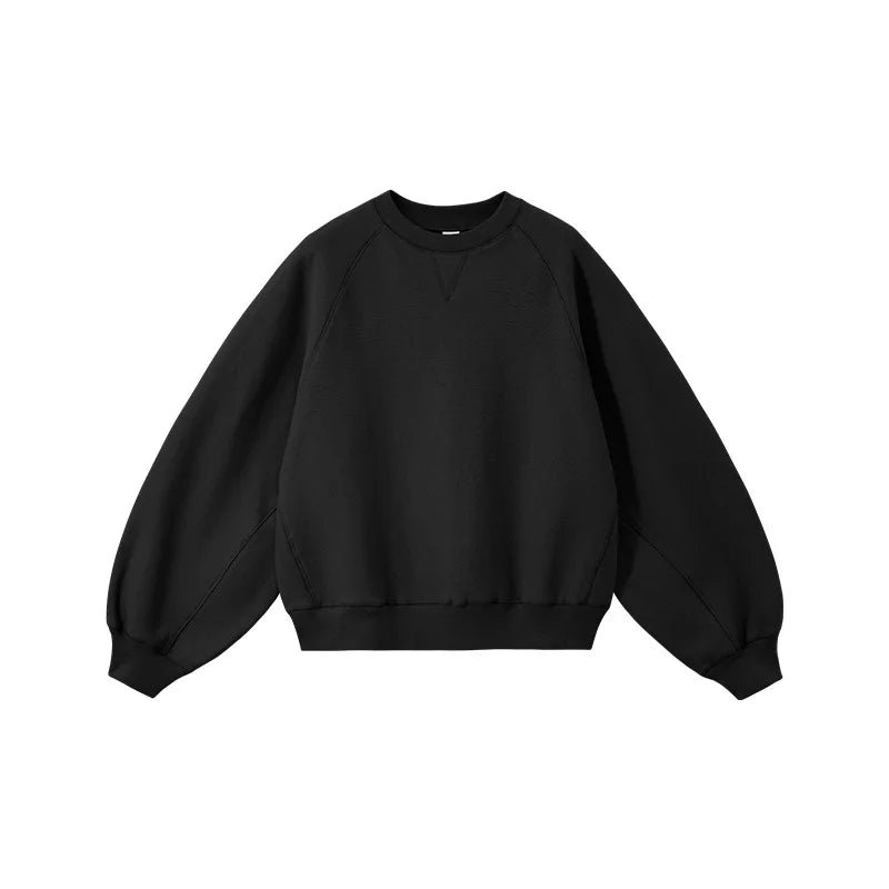 Sweat-shirt unisexe à manches chauve-souris en tricot chaîne horizontal