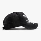 Casquette de baseball noire à couronne souple et écriture