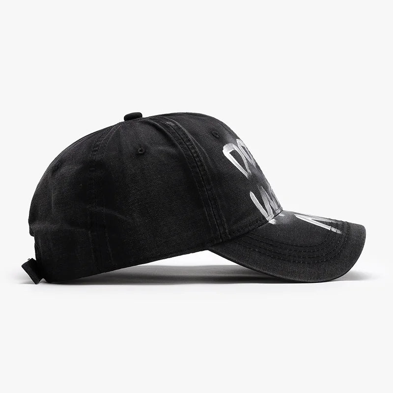 Black Script Soft Crown Baseball Cap
