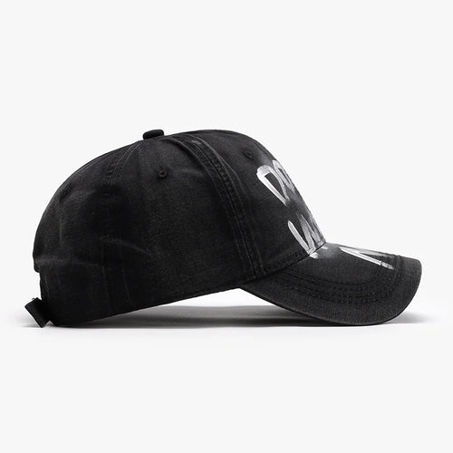 Black Script Soft Crown Baseball Cap