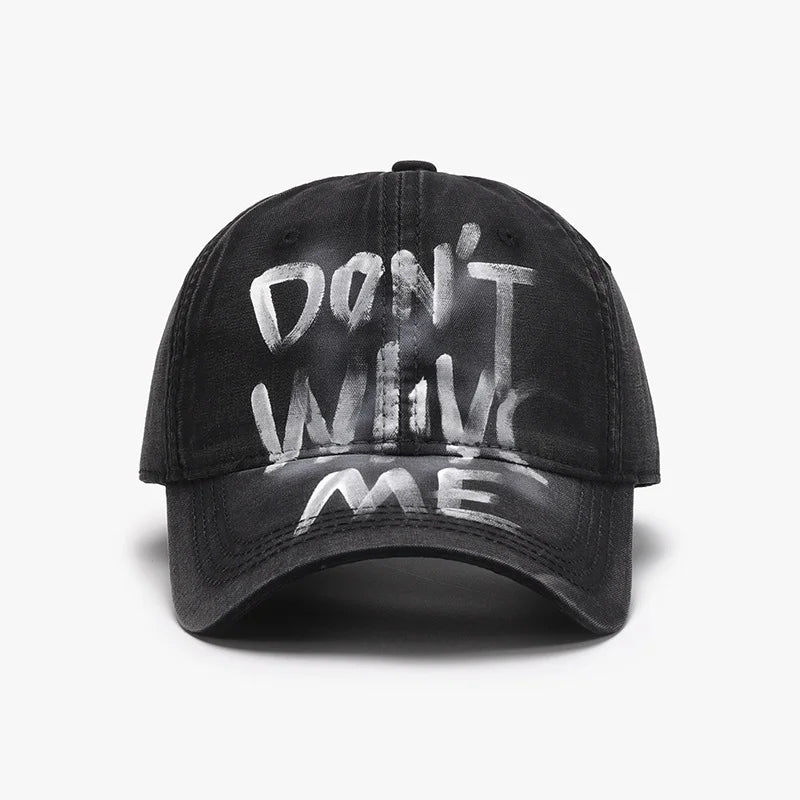 Casquette de baseball noire à couronne souple et écriture