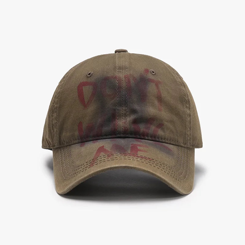 Casquette de baseball noire à couronne souple et écriture