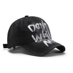 Casquette de baseball noire à couronne souple et écriture