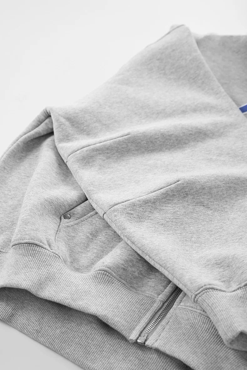 Unisex Boxy Cropped Hoodie Sweatshirt – Embroidered Fur Collar