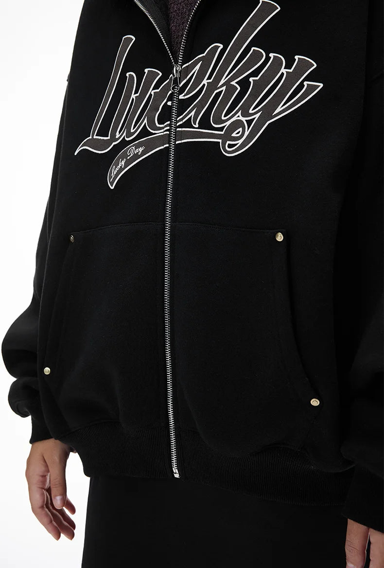 Unisex Boxy Cropped Hoodie Sweatshirt – Embroidered Fur Collar