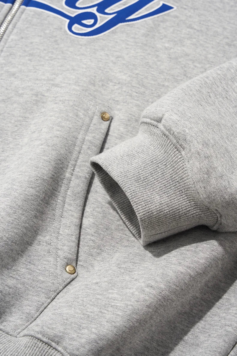 Unisex Boxy Cropped Hoodie Sweatshirt – Embroidered Fur Collar