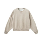 Sweat-shirt unisexe à col Henley coupe carrée
