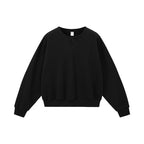 Sweat-shirt unisexe à col Henley coupe carrée
