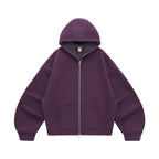 Veste à capuche à carreaux color-block coupe carrée