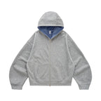 Veste à capuche à carreaux color-block coupe carrée