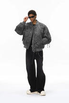 Men's Oversize Camouflage Bomber Stand Collar Jacket