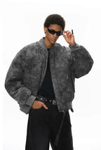 Men's Oversize Camouflage Bomber Stand Collar Jacket