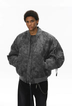 Men's Oversize Camouflage Bomber Stand Collar Jacket