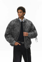 Men's Oversize Camouflage Bomber Stand Collar Jacket