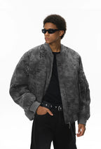 Men's Oversize Camouflage Bomber Stand Collar Jacket