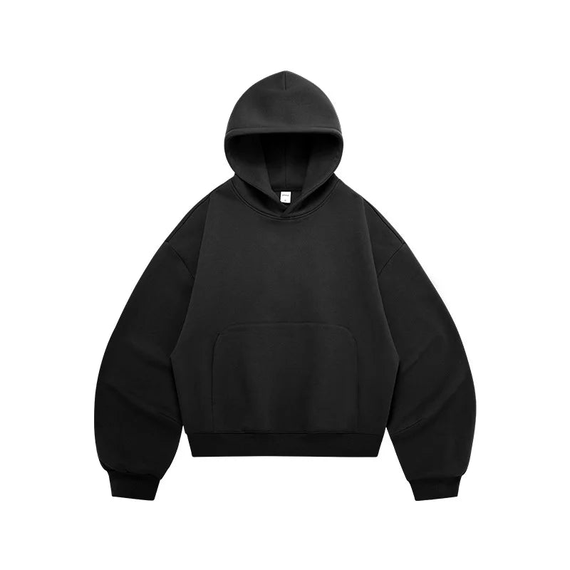 Unisex Crescent Cut Cropped Fleece Hoodie