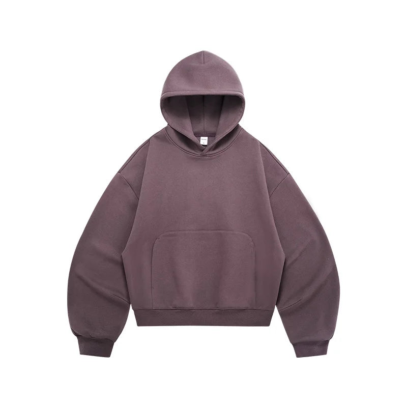 Unisex Crescent Cut Cropped Fleece Hoodie