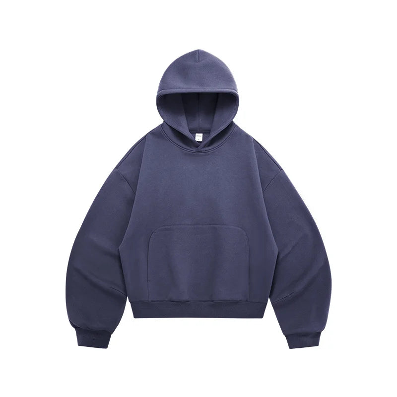 Unisex Crescent Cut Cropped Fleece Hoodie