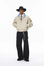 Men's Articulated Sleeves Cropped Flight Jacket – Plaid Colorblock