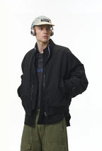 Men's Articulated Sleeves Cropped Flight Jacket – Plaid Colorblock
