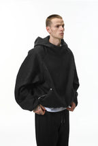 Ensemble sweat à capuche et pantalon de jogging non-genré en molleton déstructuré - F