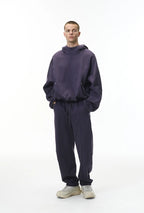 Ensemble sweat à capuche et pantalon de jogging non-genré en molleton déstructuré - F